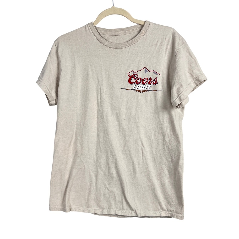Coors Light Vtg T-Shirt Mens M Pheasant Hunting  Beer Colorado Tan Gorpcore